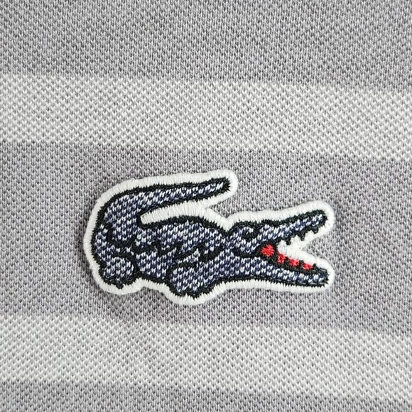 Lacoste Striped Gray Size 3XL (8) Polo Shirt Regular Fit Short Sleeve Peru - Picture 3 of 16